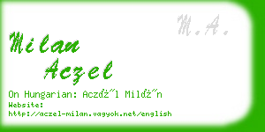 milan aczel business card